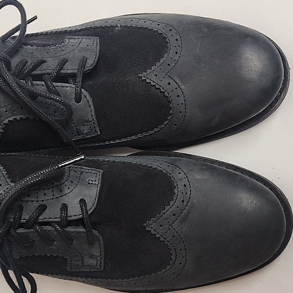 Brusque Size 43/10 Classic Wingtip Black Mens Leather Quality Oxford Shoes - Picture 3 of 9